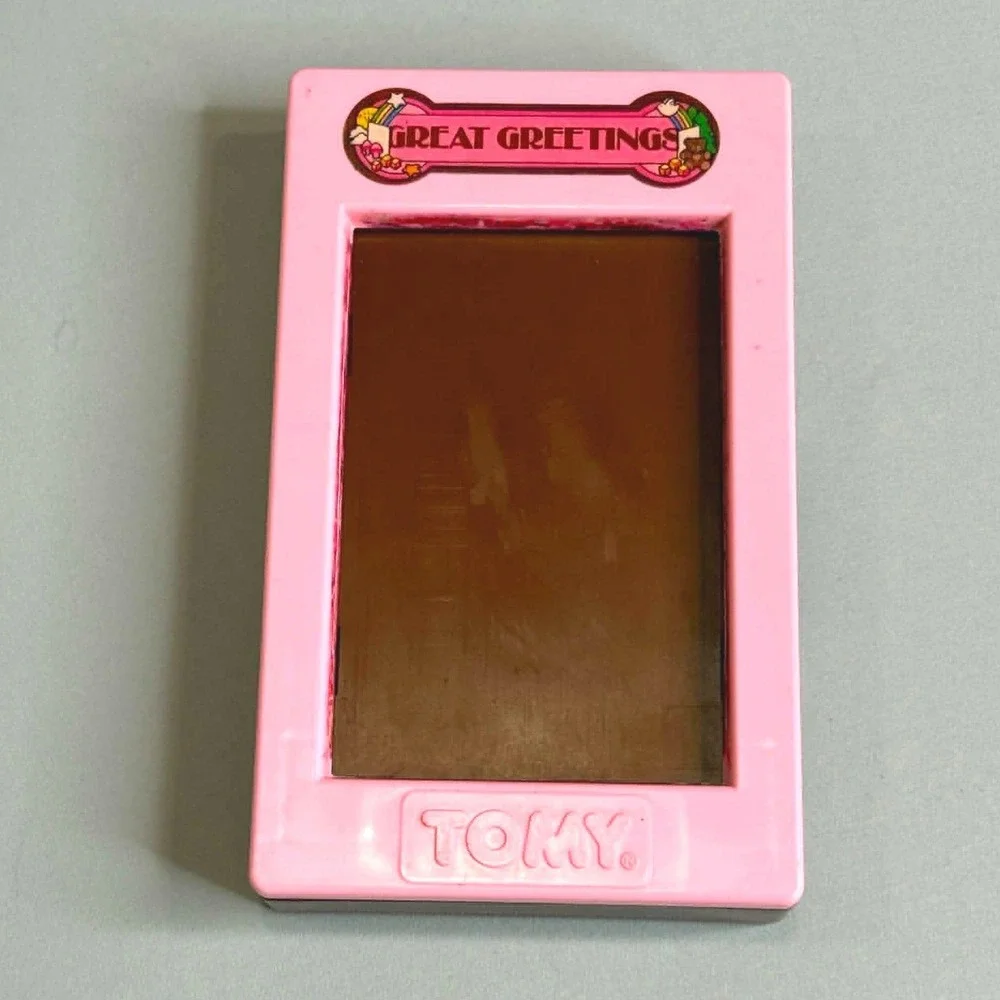 Vintage Tomy Great Greetings Rubbing Plate Art Set Pink 9 Reversible Plates